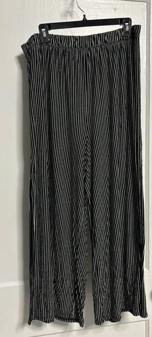 American Eagle Outfitters Black Pants with White Pinstripes thumbnail 1
