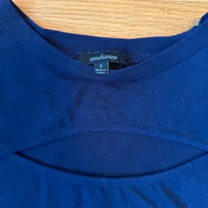 Ambiance Apparel Navy blue crop top with cutout thumbnail 4