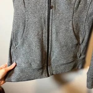 Lululemon Scuba Hoodie Full Zip Heathered Grey Fleece Sweatshirt Women's 8 thumbnail 6