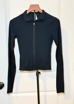 Spanx AirEssentials Collared Full Zip Jacket Navy Blue XS‎ thumbnail 1