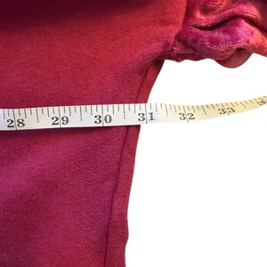 Free People Glorious Sweatshirt XS‎ Bell Velvet Sleeves Oversized Cropped Maroon thumbnail 12