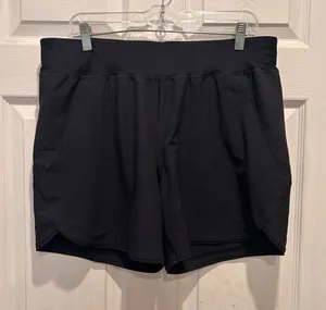 Lands End Womens Black Active Board Shorts Pockets Size 12 Athletic‎ Swim Gym thumbnail 1