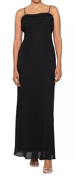 Betsy & Adam by Jas Lene Black Maxi dress Evening Gown Size 6 Petite thumbnail 1