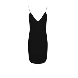 Boohoo Chrisa Curved Hem Strappy Bodycon Dress in Black Size 6 thumbnail 2