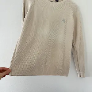 Vintage IZOD Ribbed Knit Crew Neck Sweater Sz S preppy Coastal Fisherman Beige thumbnail 4