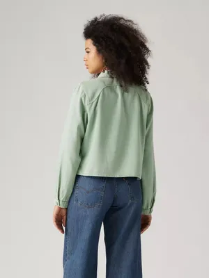 Levi's Tyla Shirt Button Down Collar Blue Surf Green Cotton Lyocell Size Small‎ thumbnail 2