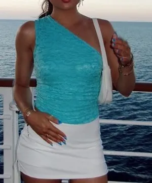 White Fox Boutique Blue Top thumbnail 1