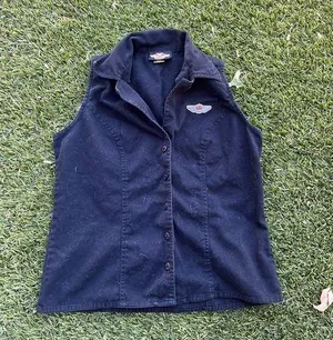 Harley Davidson Sleeveless Button Down Shirt thumbnail 1