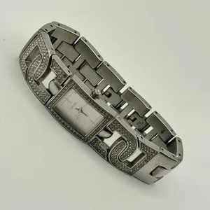 DKNY Silver-tone Encrusted Stainless Steel Band Watch Working New Battery thumbnail 4