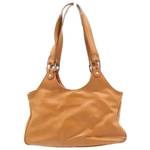 Nine West Shoulder Bag Womens Medium Tan Faux Leather Multi Pocket Satchel Good thumbnail 3