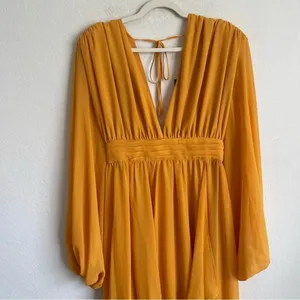 NWT Michael Costello x REVOLVE Kerry Gown in Marigold‎ Long Sleeve thumbnail 4