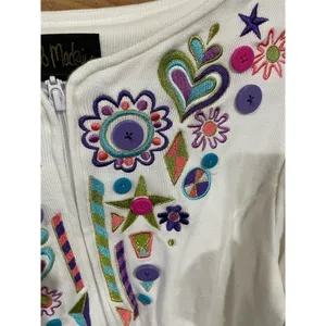 Bob Mackie Wearable Art Zip Up Sweater, size XL thumbnail 9