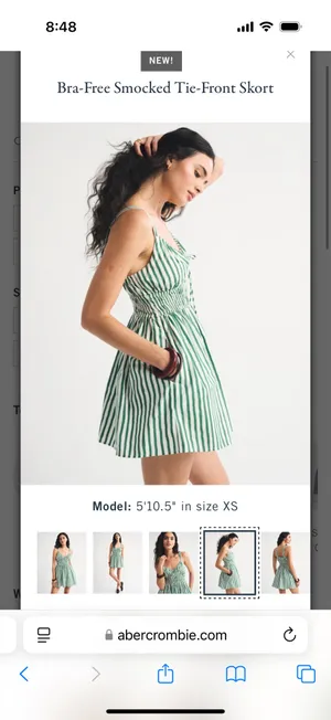 Abercrombie striped smocked dress thumbnail 2