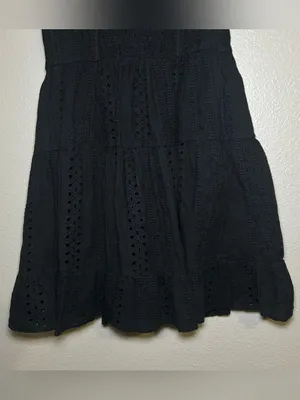 Edikted Liora Black Cotton Lace Tiered Strapless Mini Dress Women’s Size Small thumbnail 7
