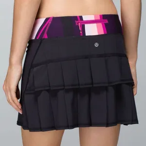 Lululemon Run: Pace Setter Skirt (Tall) in Black / Assorted Stripe Bleached Cora thumbnail 1