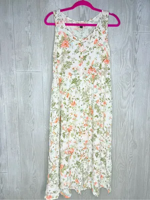 Frye floral boho maxi sleeveless tank top dress size xl with button front thumbnail 6