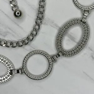 Chunky Studded Silver Tone Chain Belt One Size (OS) ✨ thumbnail 7