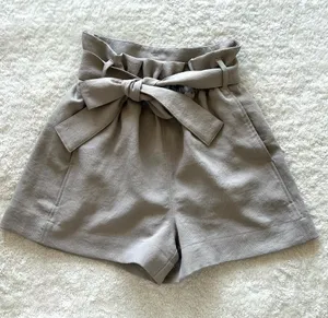 Wilfred High-Waist Paperbag Tie Waist Shorts Tan Size 2 thumbnail 1