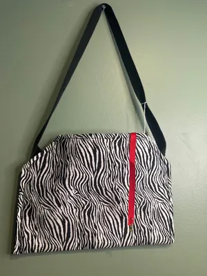 Handmade Zebra Print Purse Red Bow Shoulder Bag Boutique Style Shoulder Bag thumbnail 3