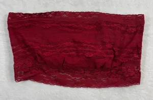 Intimately Free People Womens Lace Bandeau Bra Dark Red Strapless‎ M OB401918 thumbnail 1