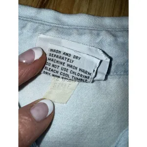 Vintage 90s Jordache Shirt Women's Medium Denim Metal‎ Buttons Tie thumbnail 6
