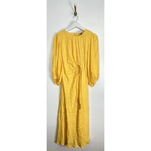 FARM RIO Cutout Piped Ring Midi Dress in Yellow Size Small thumbnail 5