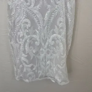 Lulu’s white sequin one shoulder side cutout mini dress size S thumbnail 4