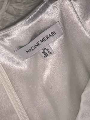 NEW NADINE MERABI Sia Crepe Tulip Cocktail White Minidress Sz 6 thumbnail 5