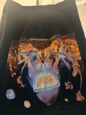 Space Graphic Black Tee with Purple & Orange Artwork thumbnail 2