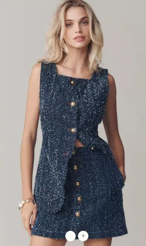 Anthropologie Maeve Maeve Needle Punched Denim Mini Skirt thumbnail 1