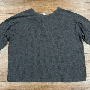 JOYSPUN Basic Gray Long Sleeve Ribbed Henley Top | Size Large thumbnail 3