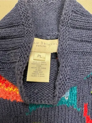 Susan Bristol Vintage Mock Neck Chunky Neck Sweater Grandmacore Womens LP thumbnail 2