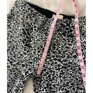 Maeve by Anthropologie casual pants black and white floral print kick flare thumbnail 2