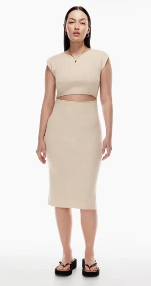 Wilfred Free Aritzia Cutout Knit Midi Dress thumbnail 1
