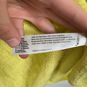 Eileen Fisher Butter‎ Yellow Organic Linen Cotton Blend Sweater Size Large thumbnail 4