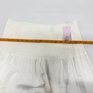 Wild Fable White Smocked Waist Side Slit Midi Skirt‎ Womens size L NWT thumbnail 5