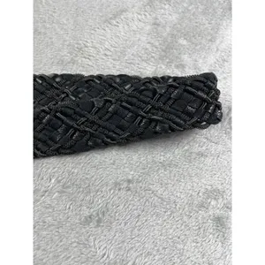 Western Boho Black Braided Leather Belt Waist Cincher Adjustable 50” Large XL thumbnail 6