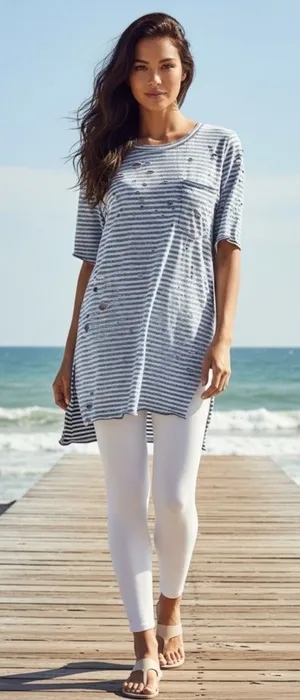 Free People We The Free Distressed Striped T-Shirt Medium Grunge Indie Sleaze M thumbnail 1