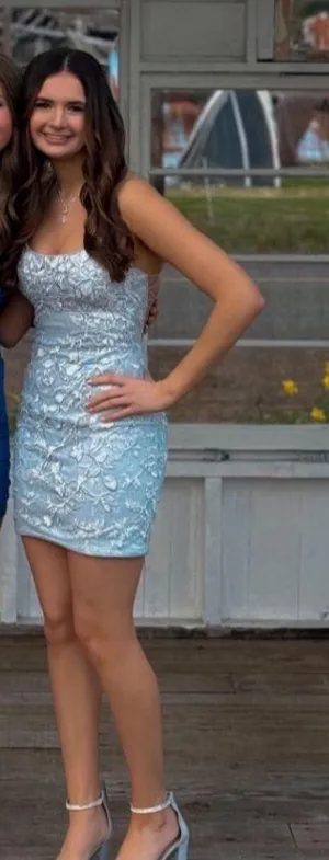 Light Blue Lace Dress Size 0 thumbnail 1