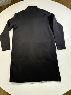 IMAN Cotton Blend Black Cardigan with White Interior thumbnail 8