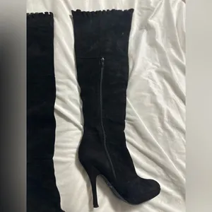Aldo Black Suede Over the Knee Boots thumbnail 4