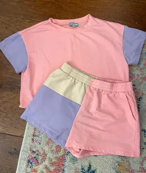 Cropped Matching set Pink thumbnail 1