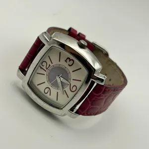 Faded Glory Square Face Dial Silver Tone Pink Band Women’s Watch Working thumbnail 4
