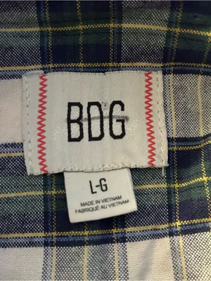 BDG Urban Outfitters Robbie Spliced Plaid Flannel button down shirt oversized L thumbnail 6