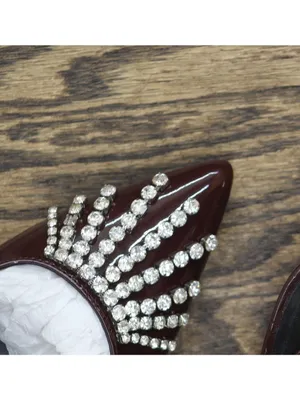 NWT A New Day Serafina Heels Rhinestone Strap Back 94661781 Burgundy Red 6.5M thumbnail 7