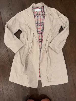 Cupcakes And Cashmere Trench Coat in Khaki/Tan Size Small - C4-097 thumbnail 2