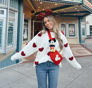 Valentines Heart Sweater White Size L thumbnail 1