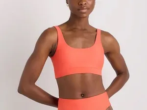 NWT Quince Sunset Orange Italian Tank Bikini Top Size XS thumbnail 1