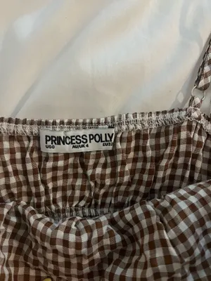 Princess Polly Brown Plaid Tank Top thumbnail 2