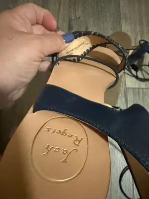 Jack Rogers Black Lace-Up Sandals with Silver Accent Band thumbnail 3